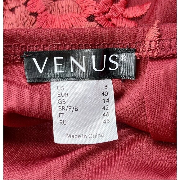 Venus Embroidered Lace Red Mini Lined Skirt Romantic Goth Fairy Sz 8 - Picture 5 of 10